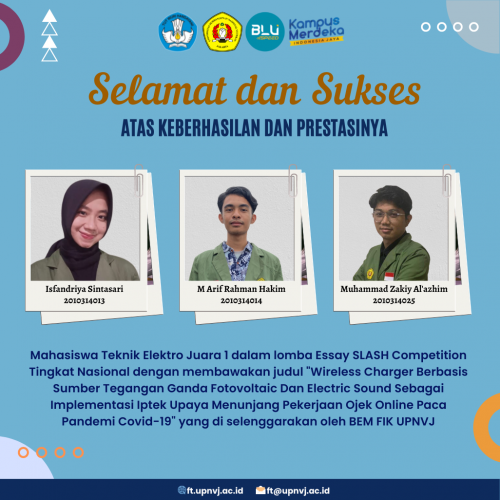 Tiga Mahasiswa Elektro Raih Juara Tingkat Nasional Perlombaan Essay